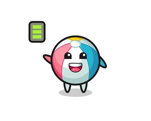 beach ball mascot character with energetic gesture