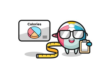 Illustration of beach ball mascot as a dietitian