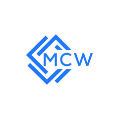 MCW technology letter logo design on white  background. MCW creative initials technology letter logo concept. MCW technology letter design.
