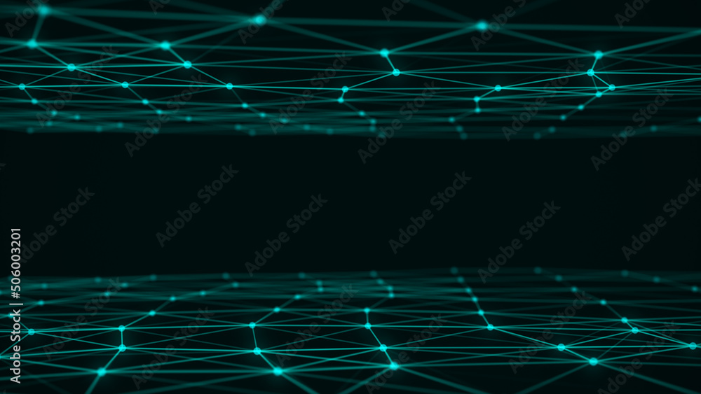 Poster network connection technology. abstract dark background with points and lines. digital futuristic ba
