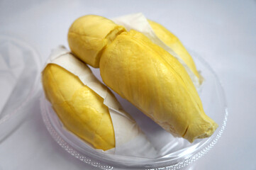 Monthong durian in a plastic box