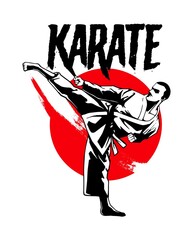 karate sport artwork for t-shirt design © Grind