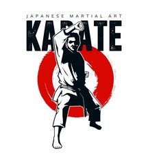 karate sport artwork for t-shirt design © Grind