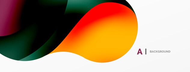 Geometric round shapes and circles abstract background. Wallpaper for concept of AI technology, blockchain, communication, 5G, science, business