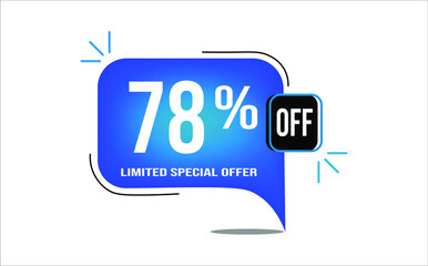 78% off blue balloon. Wholesale buy and sell banner. Limited special offer