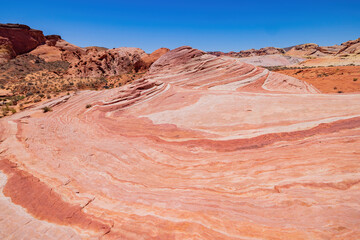 Sunny view of the Firewave of Valley of Fire State Park