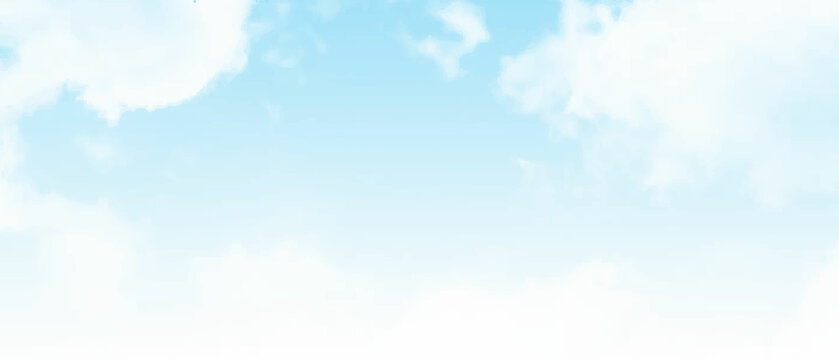 Soft clouds. Beautiful sky background. Blue sky with white clouds. Clear day and good weather.