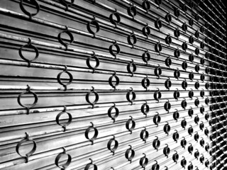 Metal sliding door.