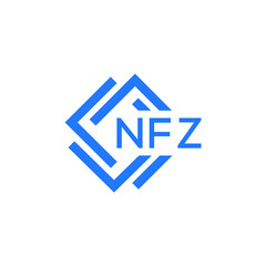NFZ technology letter logo design on white  background. NFZ creative initials technology letter logo concept. NFZ technology letter design.
