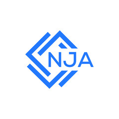 NJA technology letter logo design on white  background. NJA creative initials technology letter logo concept. NJA technology letter design.
