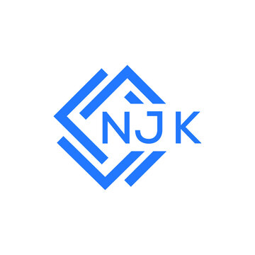 NJK technology letter logo design on white  background. NJK creative initials technology letter logo concept. NJK technology letter design.
