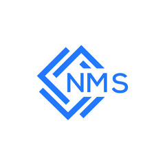 NMS technology letter logo design on white  background. NMS creative initials technology letter logo concept. NMS technology letter design.
