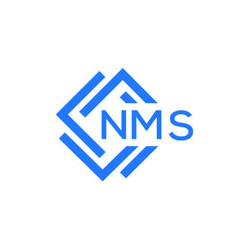NMS technology letter logo design on white  background. NMS creative initials technology letter logo concept. NMS technology letter design.
