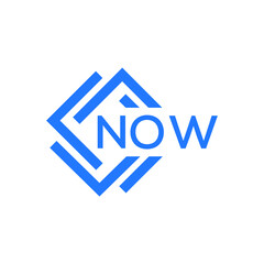 NOW technology letter logo design on white  background. NOW creative initials technology letter logo concept. NOW technology letter design.
