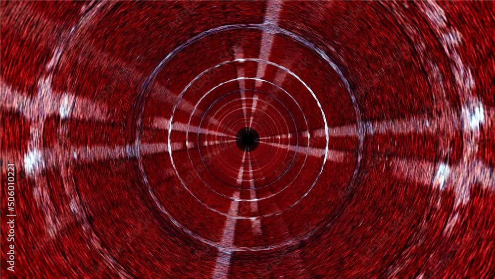 Poster perspective dark red target tunnel grunge with abstract geometric pattern. virtual reality backgroun