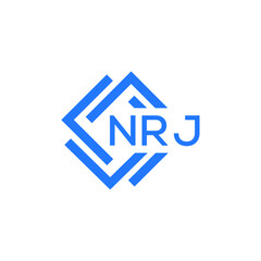 NRJ technology letter logo design on white  background. NRJ creative initials technology letter logo concept. NRJ technology letter design.