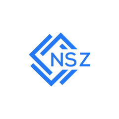 NSZ technology letter logo design on white  background. NSZ creative initials technology letter logo concept. NSZ technology letter design.