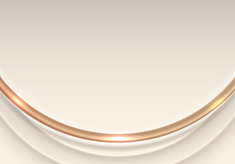 Abstract 3D golden circles curved shapes background luxury style
