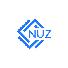 NUZ technology letter logo design on white  background. NUZ creative initials technology letter logo concept. NUZ technology letter design.
