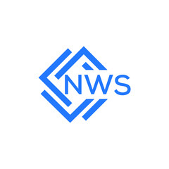 NWS technology letter logo design on white  background. NWS creative initials technology letter logo concept. NWS technology letter design.
