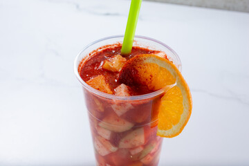 A view of a Mexican rusa drink.