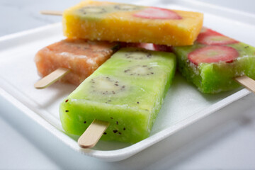 A view of several Mexican paletas.