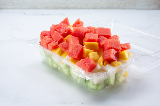 A View Of Large Mexican Fruit Salad Bowl.