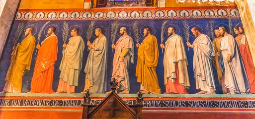 Male Saints Fresco Saint Paul Church Nimes Gard France