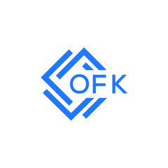OFK technology letter logo design on white  background. OFK creative initials technology letter logo concept. OFK technology letter design.