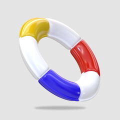3d rendering - swim rings summer 3d icon