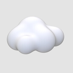 3d rendering - cloud summer 3d icon 