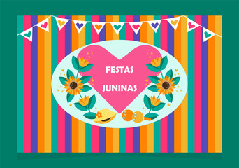 Poster for the traditional Brazilian festival Festa Junina. Vector image