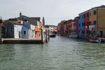 colorful architecture in Burano island.