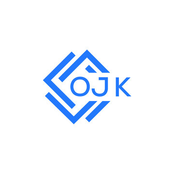 OJK technology letter logo design on white  background. OJK creative initials technology letter logo concept. OJK technology letter design.
