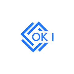 OKI technology letter logo design on white   background. OKI creative initials technology letter logo concept. OKI technology letter design.
