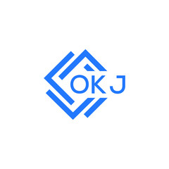 OKJ technology letter logo design on white  background. OKJ creative initials technology letter logo concept. OKJ technology letter design.
