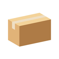 cardboard box flat vector illustration