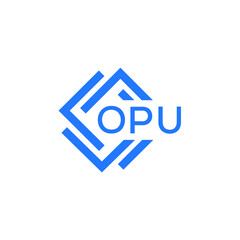 OPU technology letter logo design on white  background. OPU creative initials technology letter logo concept. OPU technology letter design.
