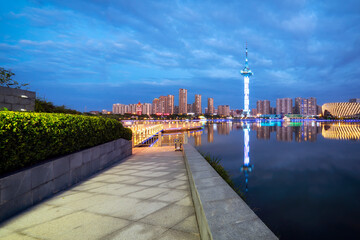 China Yancheng city landscape night view