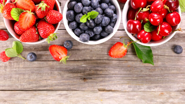 Bowl Of Fresh Berries Fruits