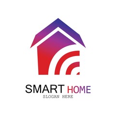 Wifi House Vector Logo.Smart City Tech Icon Vector. City Net Logo Concept Vector