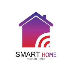 Wifi House Vector Logo.Smart City Tech Icon Vector. City Net Logo Concept Vector