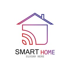 Wifi House Vector Logo.Smart City Tech Icon Vector. City Net Logo Concept Vector