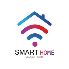 Wifi House Vector Logo.Smart City Tech Icon Vector. City Net Logo Concept Vector