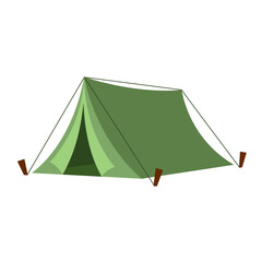 camping tent flat vector illustration - obrazy, fototapety, plakaty