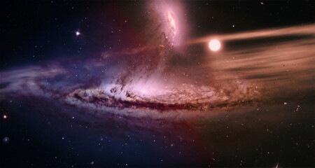 planets, stars and galaxies in outer space showing the beauty of space exploration. Elements...