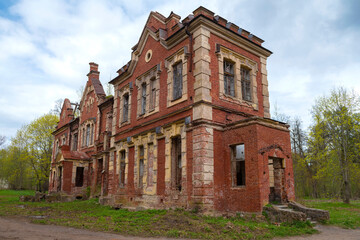 Ruins of an old abandoned mansion in the noble estate 