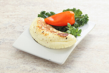 Roasted traditional cheese haloumi