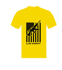 Us Army T Shirt Vector Design. Gan and Flag T Shirt Vector Design. T Shirt Vector image. Beautiful T Shirt Image