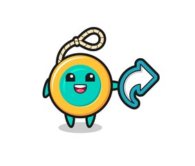 cute yoyo hold social media share symbol
